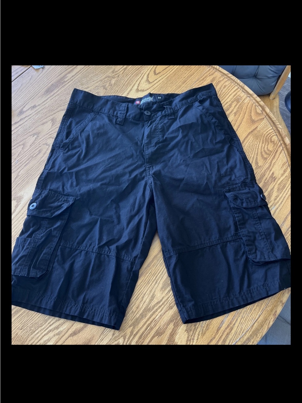 South Pole Y2K Authentic Collection Men's Black Cargo Shorts Size 34